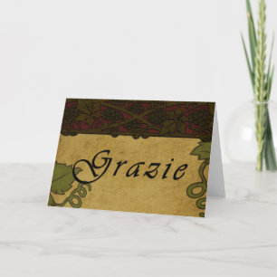 Cartão De Agradecimento Grazie Grape Vines - Thank You Card
