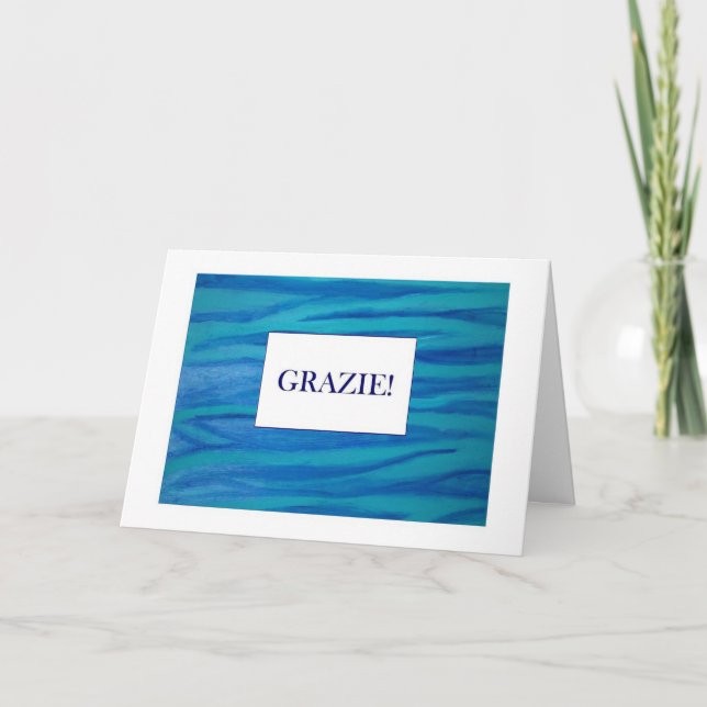 Cartão De Agradecimento Grazie Thank You in Italiano card (Frente)