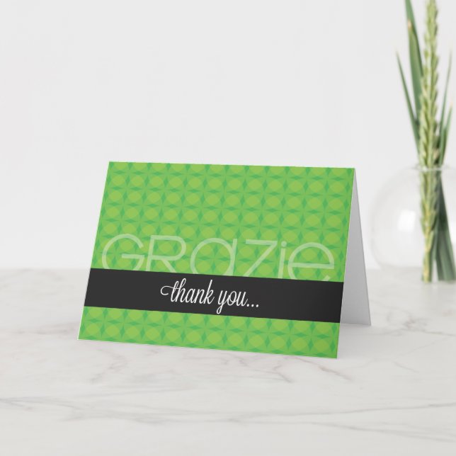 Cartão De Agradecimento Grazie - Thank You So Very Much Card (Frente)