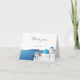 Cartão De Agradecimento GRÉCIA SANTORINI - Destino Skyline de Aquarela
