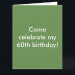 Cartão De Agradecimento Green 60th Birthday Celebration Invitation<br><div class="desc">Great invitation!</div>