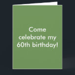 Cartão De Agradecimento Green 60th Birthday Celebration Invitation<br><div class="desc">Great invitation!</div>