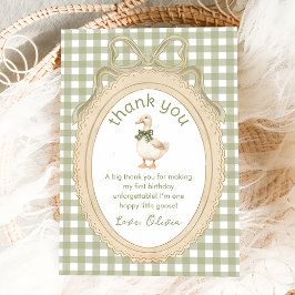 Cartão De Agradecimento Green Bow One Silly Goose Birthday Thank You Card