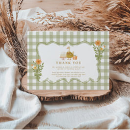 Cartão De Agradecimento Green Gingham Silly Goose 1st Birthday