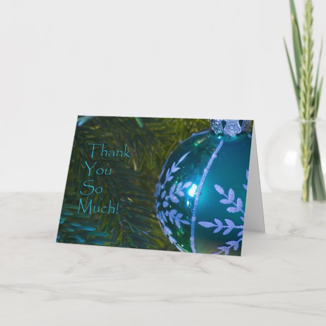 Cartão De Agradecimento Green Ornament Thank You Card (Frente)