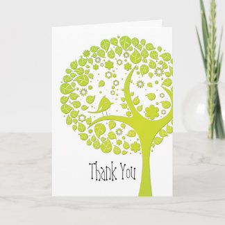 Cartão De Agradecimento {Green Tree} Blank Thank You Greeting Card