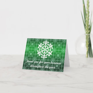 Cartão De Agradecimento Green & White Business Holiday Thank You Note Card