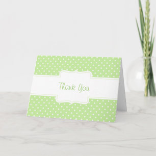 Cartão De Agradecimento Green & White Polka Dot Custom Greeting Card
