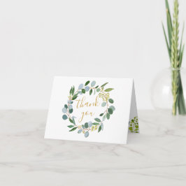 Cartão De Agradecimento Greenery, eucalyptus leaves Thank You card