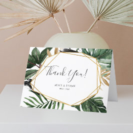 Cartão De Agradecimento Greenery Tropical Wedding