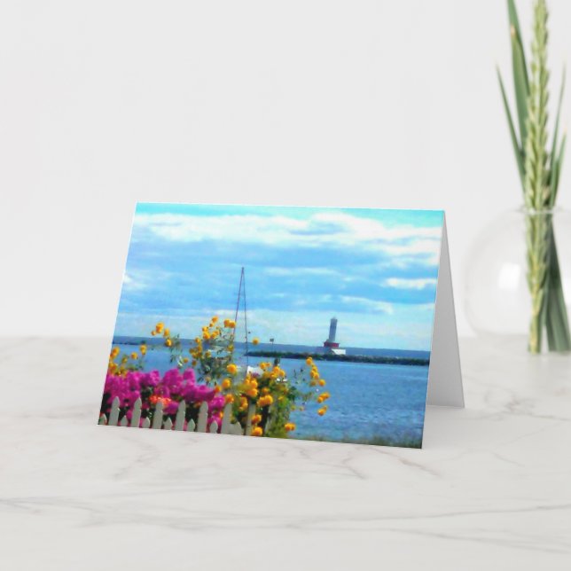 Cartão De Agradecimento Greeting Card - Mackinac Island Lighthouse  (Frente)