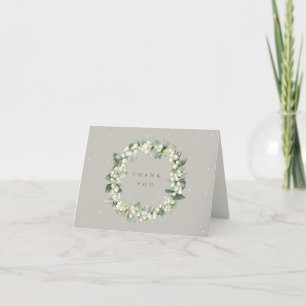 Cartão De Agradecimento Greige Snowberry+Eucalyptus Wreath