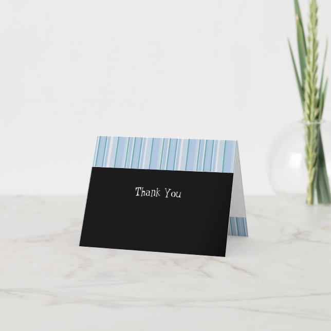 Cartão De Agradecimento Greve Azul Claro Obrigado (Frente)