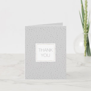 Cartão De Agradecimento Grey Silver Confetti Thank you