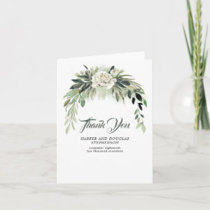 Cartão De Agradecimento Grinalda Botânica de Greenery Casamento Agradecime