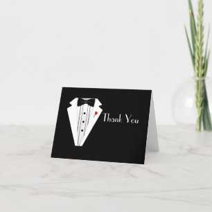 Cartão De Agradecimento Groomsmen Black Tuxedo Bow Tie Thank You