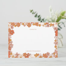 Groovy Boho Laranja Floral Chá de Noiva Personaliz