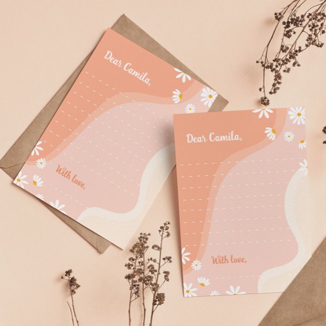 Cartão De Agradecimento Groovy Daisy Time Capsule Nota Mensagem (Criador carregado)