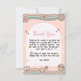 Cartão de Agradecimento Groovy para Meninas