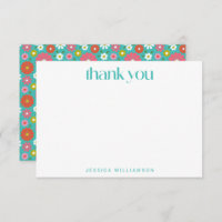 Groovy Retro Flowers Turquoise Bat Mitzvah