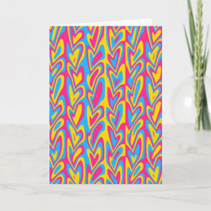 Cartão De Agradecimento Groovy Trippy Squiggly Quirky Pansexual Pride