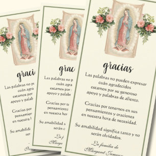 Cartão De Agradecimento Guadalupe Virgem Maria Condolências Funerais Espa