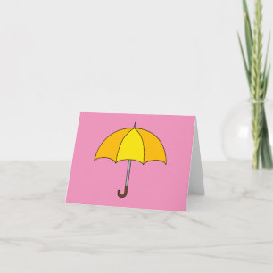 Cartão De Agradecimento Guarda-chuva Amarelo