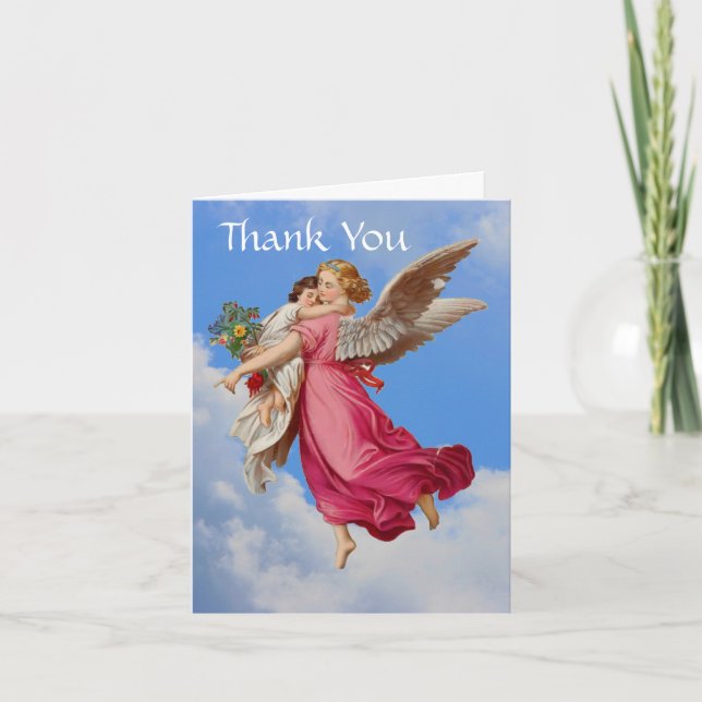 Cartão De Agradecimento Guardian Angel And Child Thank You Card (Frente)