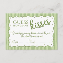 Cartão De Agradecimento Guess How Many Kisses Game Soft Green Striped Card