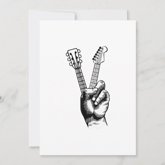 Cartão De Agradecimento Guitar Lover | Diga Hi Guitar Gift (Frente)