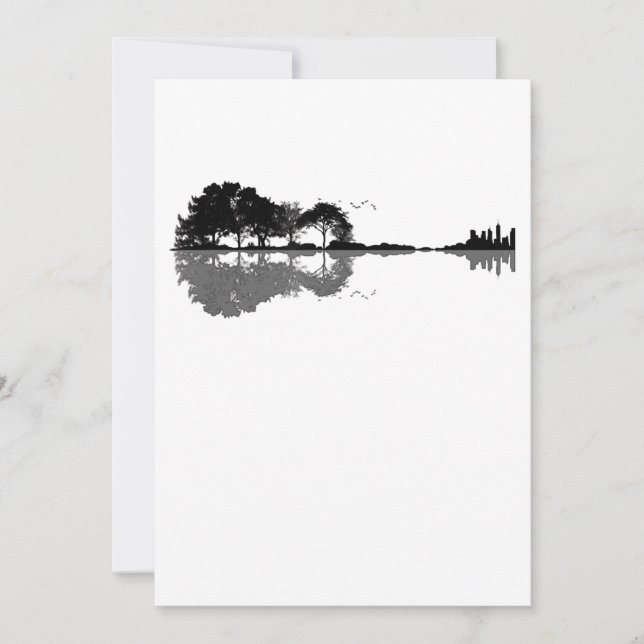 Cartão De Agradecimento Guitarrista Acústica Nature Est Música Bass Guitar (Frente)