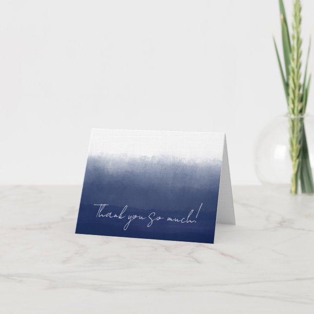 Cartão De Agradecimento Gulf Blue Watercolor (Frente)