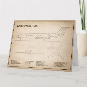 Cartão De Agradecimento Gulfstream G500 - Planos de Impressão de Avião SD