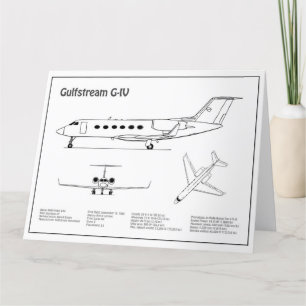Cartão De Agradecimento Gulfstream G-IV - Planos de Impressão Bluetooth de