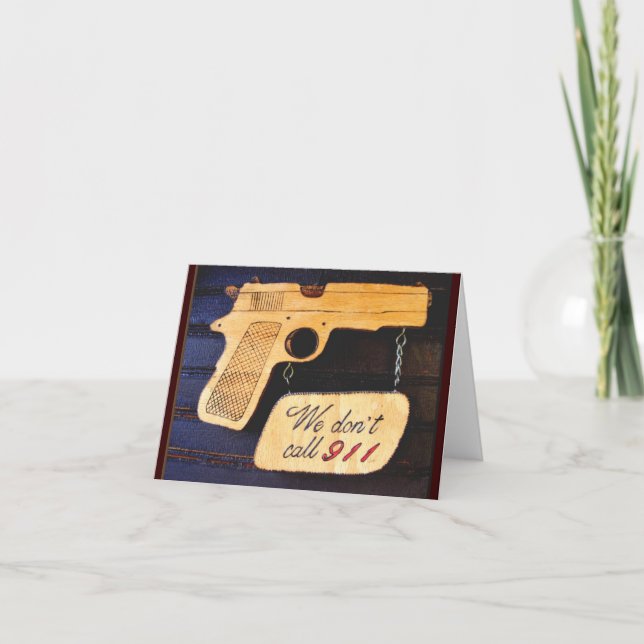 Cartão De Agradecimento Gun Humor (Frente)