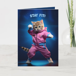 Cartão De Agradecimento Gym Kitten dos anos 80