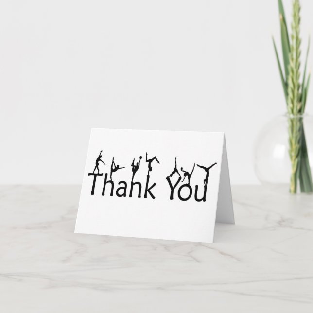 Cartão De Agradecimento Gymnasts on Letters Thank You Card (Frente)