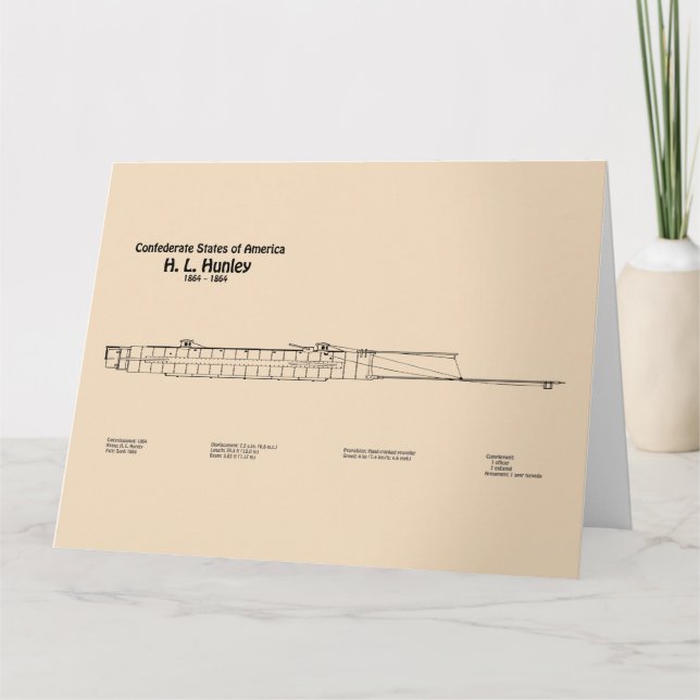 Cartão De Agradecimento H. L. Hunley - Planos de projeto de navio SD (Frente)