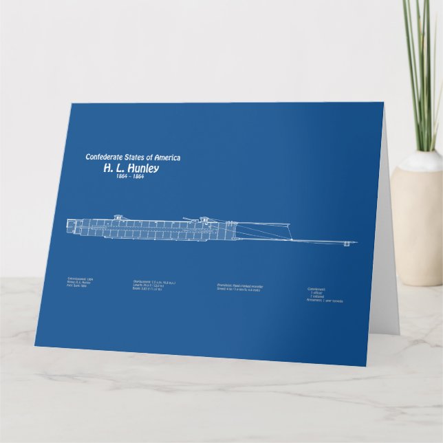 Cartão De Agradecimento H. L. Hunley - Ship Blueprint Plan ABD (Frente)