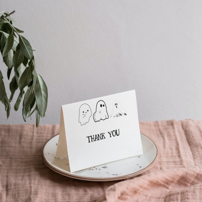 Cartão De Agradecimento Halloween Baby Breaking obrigado você Chá de frald (Criador carregado)