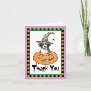 Cartão De Agradecimento Halloween Border Collie Obrigado