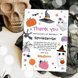 Cartão De Agradecimento Halloween Cute Ghost Birthday