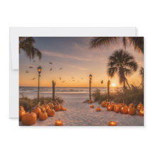 Halloween em Twilight no Beach Notecard
