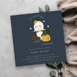 Cartão De Agradecimento Halloween Ghost Little Boo Qualquer Idade Aniversá