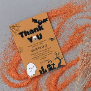 Cartão De Agradecimento Halloween Ghost Spooky Festa de aniversário