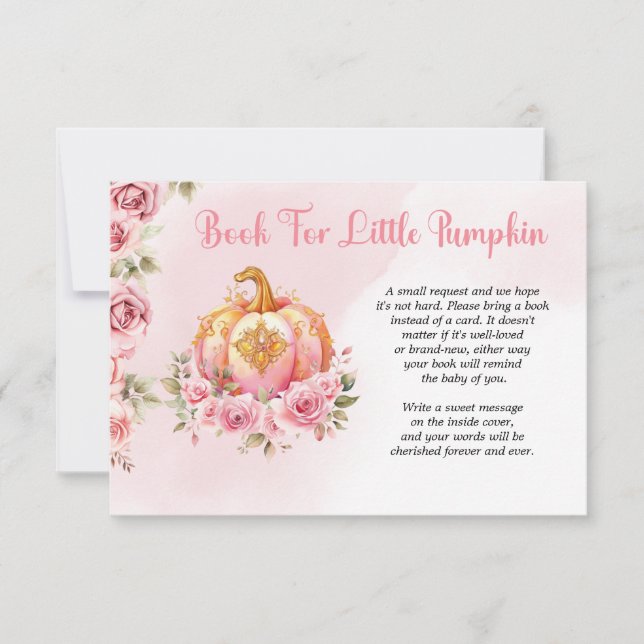 Cartão De Agradecimento Halloween Pequeno Livro de Chás de fraldas de Abób (Frente)