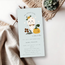 Cartão De Agradecimento Halloween Pumpkin Little Boo Chá de fraldas Convid