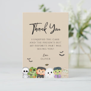 Cartão De Agradecimento Halloween Spooky One Birthday Obrigado