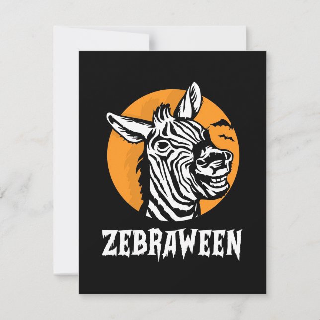 Cartão De Agradecimento Halloween Zebra (Frente)