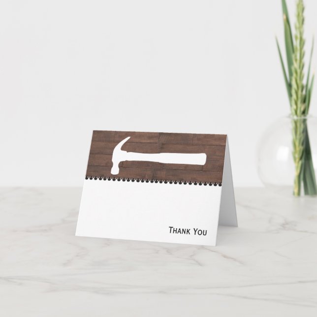 Cartão De Agradecimento Hammers and Nails Construction (Frente)